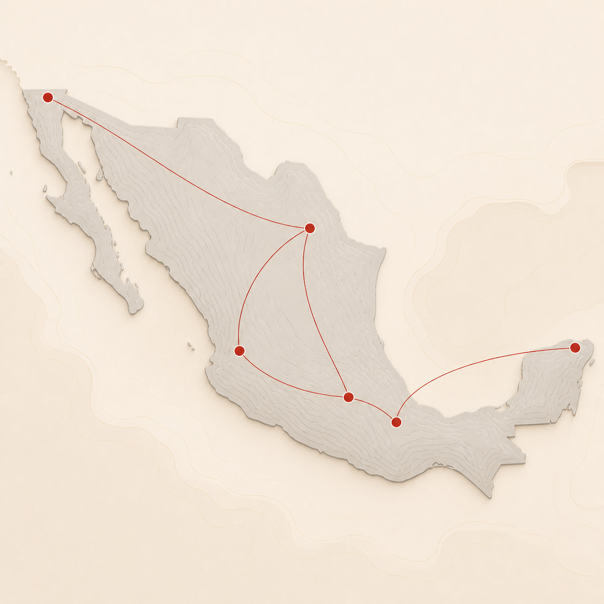 Mapa de cobertura de Puff Distributions en México
